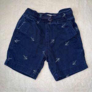 Crewcuts Navy Blue Kids Drawstring Shorts with Airplane Print 5